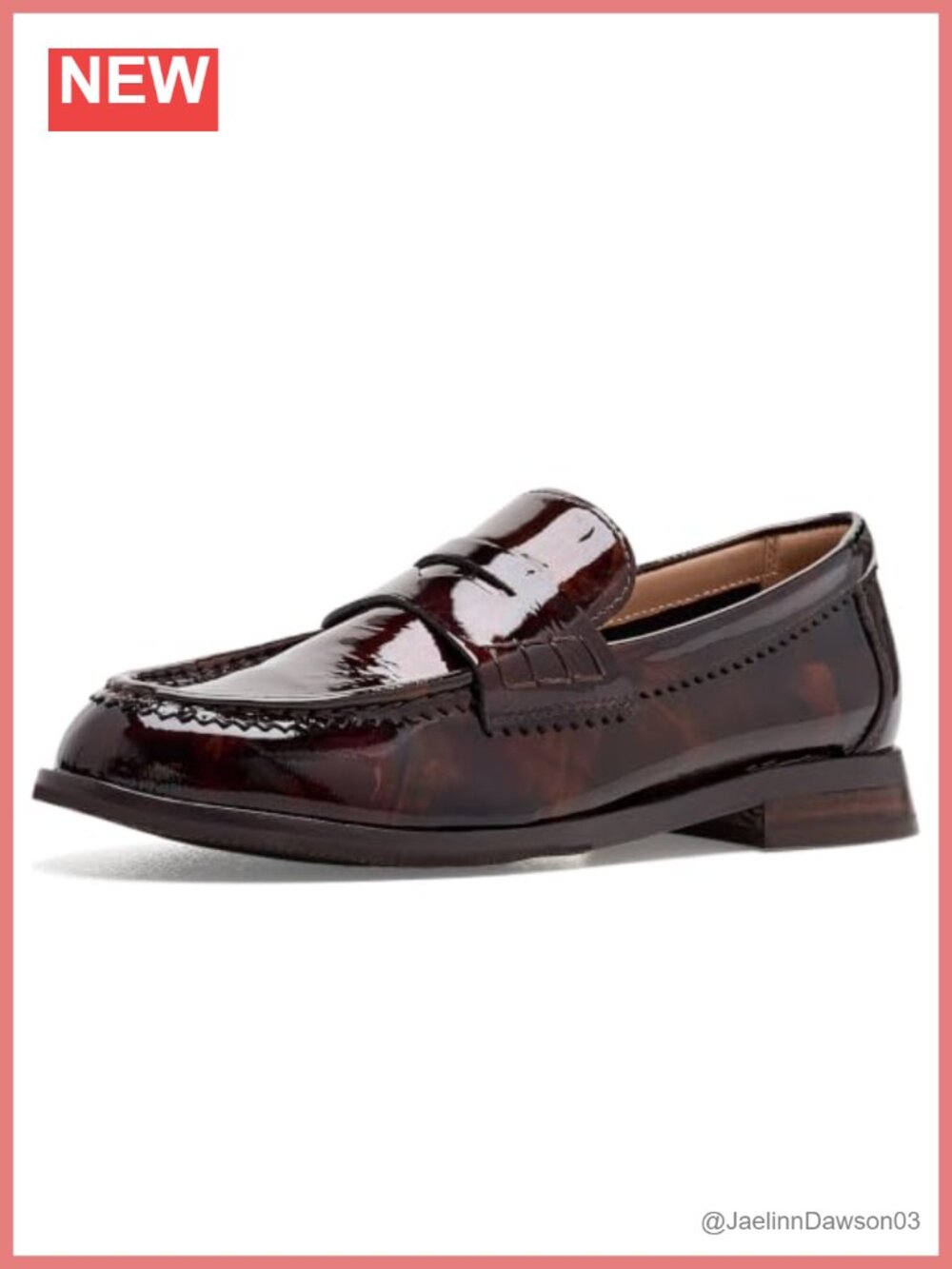 Women's Patent Leather Penny Loafers - Cushioned Footbed Comfort